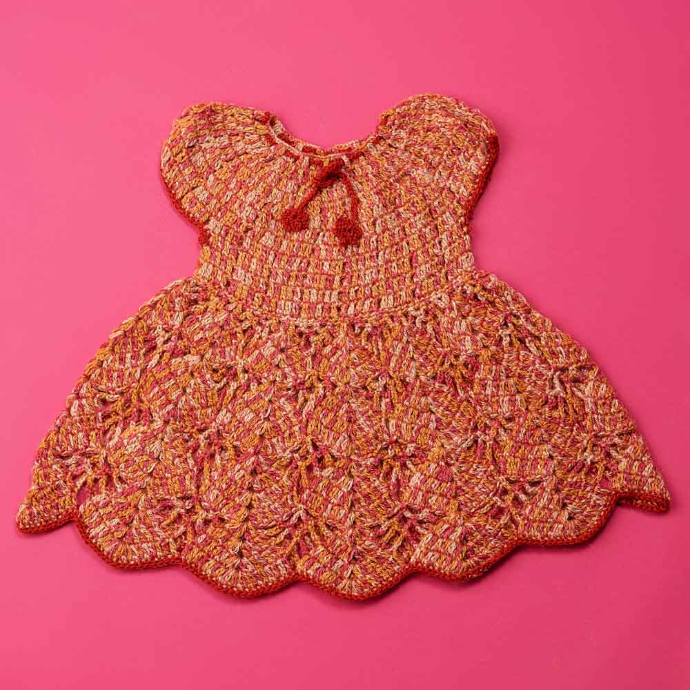 Frock made from Oswal Micro Rangoli Wool Yarn by ABCwools