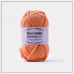 Peach Vardhman CottonPlus knitting yarn.