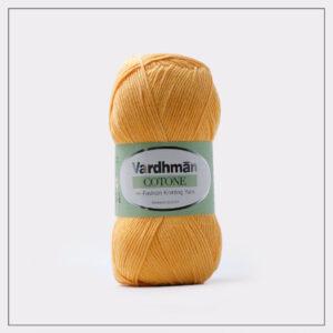 Yellow Vardhman Cotone knitting yarn skein.