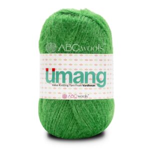 Green Umang knitting yarn by Vardhman.