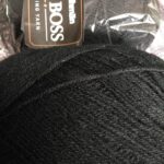 Close-up of black Vandman BIG BOSS knitting yarn.